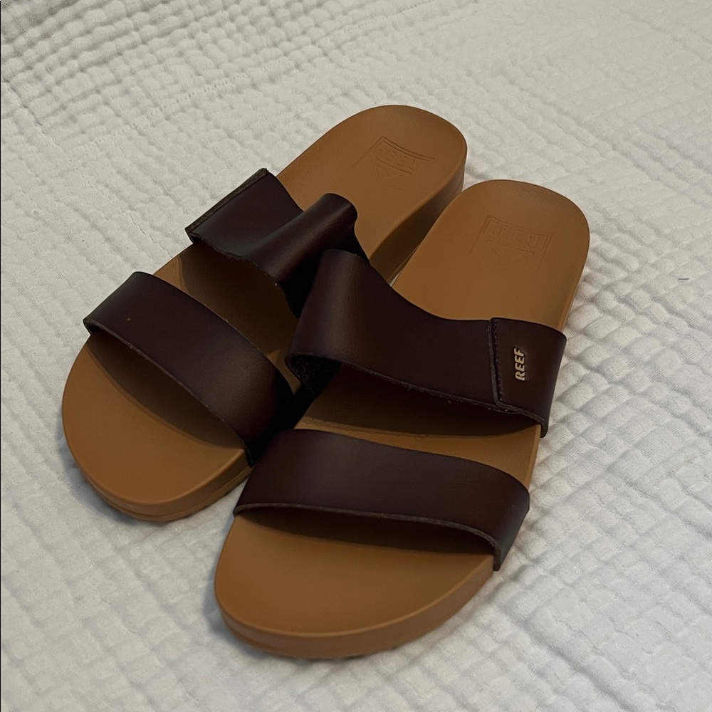 Women’s Reef Dark Brown Double-Strap Slide Sandals